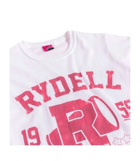T-shirt Rydell High School Adulte Blanc Grease