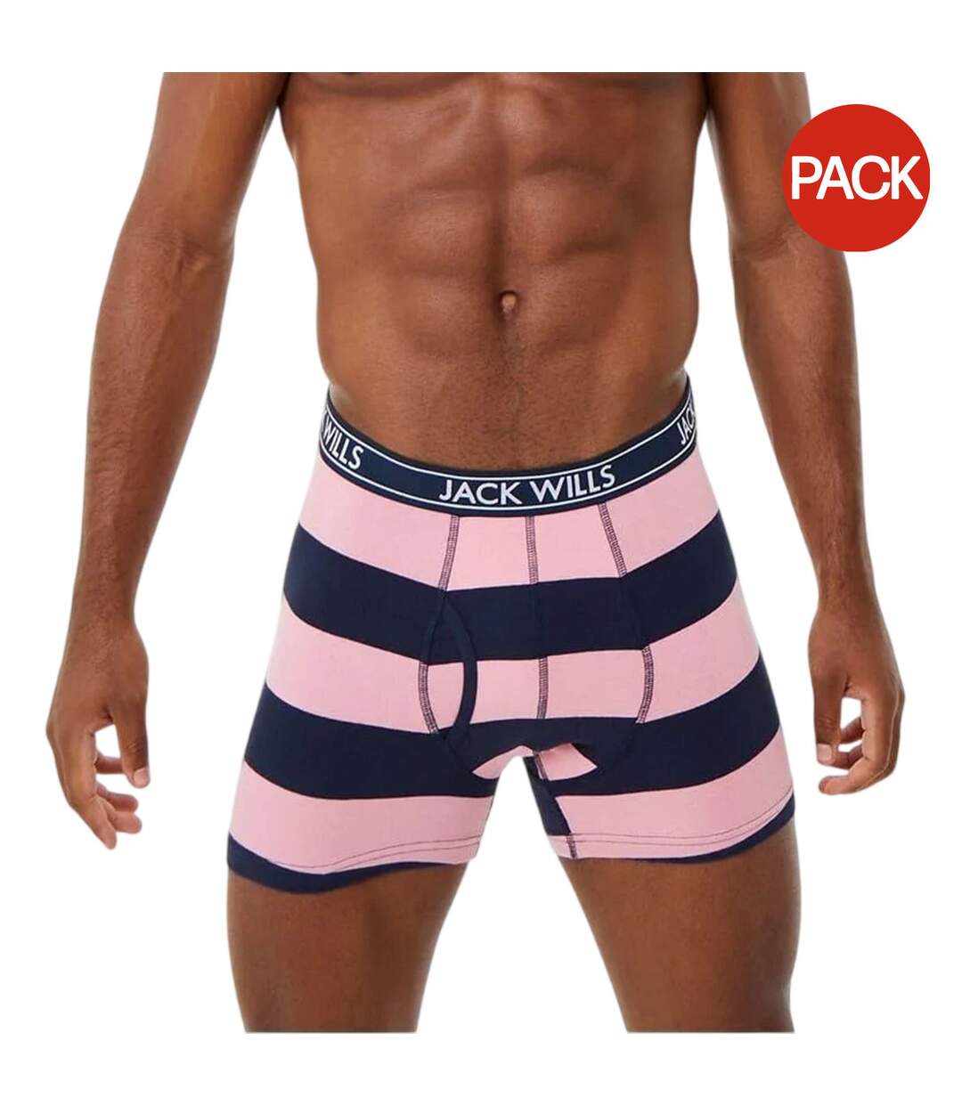 Lot De 3  Boxers Motif/style À Rayures Daundley Homme Rose Bleu Marine Jack Wills-2