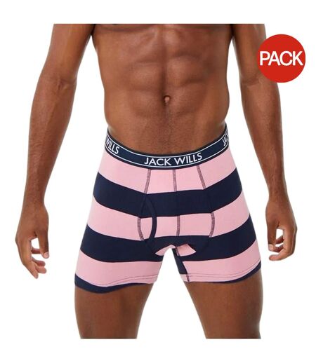 Lot De 3  Boxers Motif/style À Rayures Daundley Homme Rose Bleu Marine Jack Wills