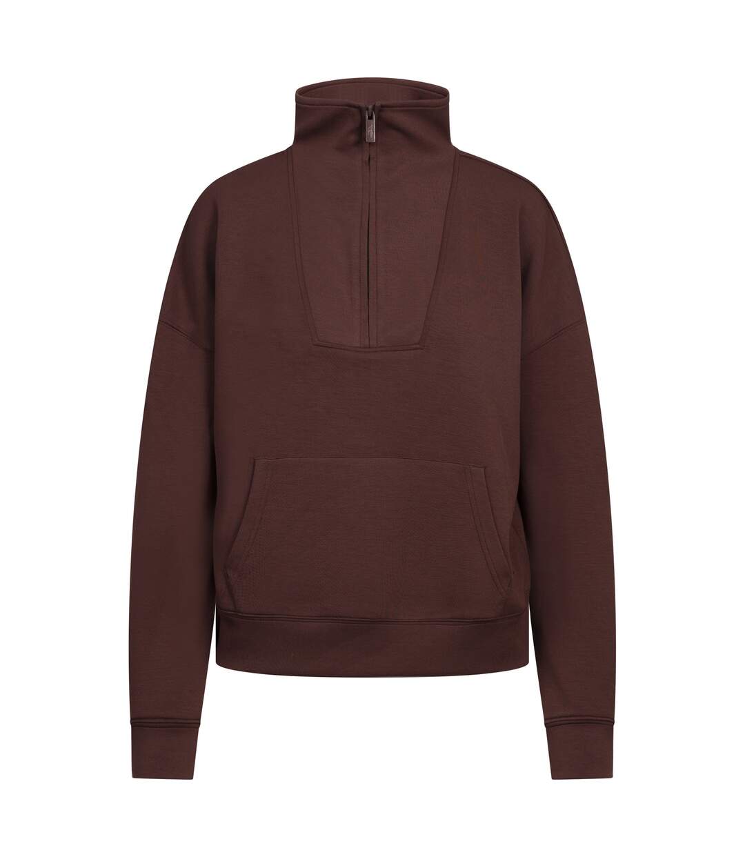 Sweat Uni À Col Montant Zippé Jean Femme Marron Trespass-2