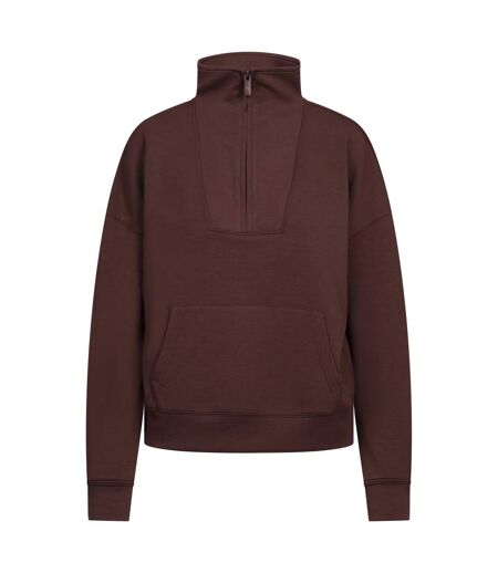 Sweat Uni À Col Montant Zippé Jean Femme Marron Trespass