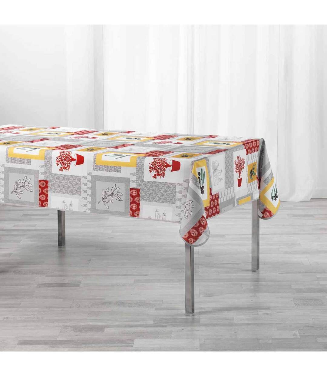 Nappe Antitache Graziella 150x240cm Jaune & Brique-1