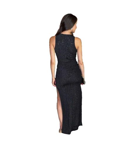 Robe Moulante Motif/style Scintillant Femme Noir AX Paris