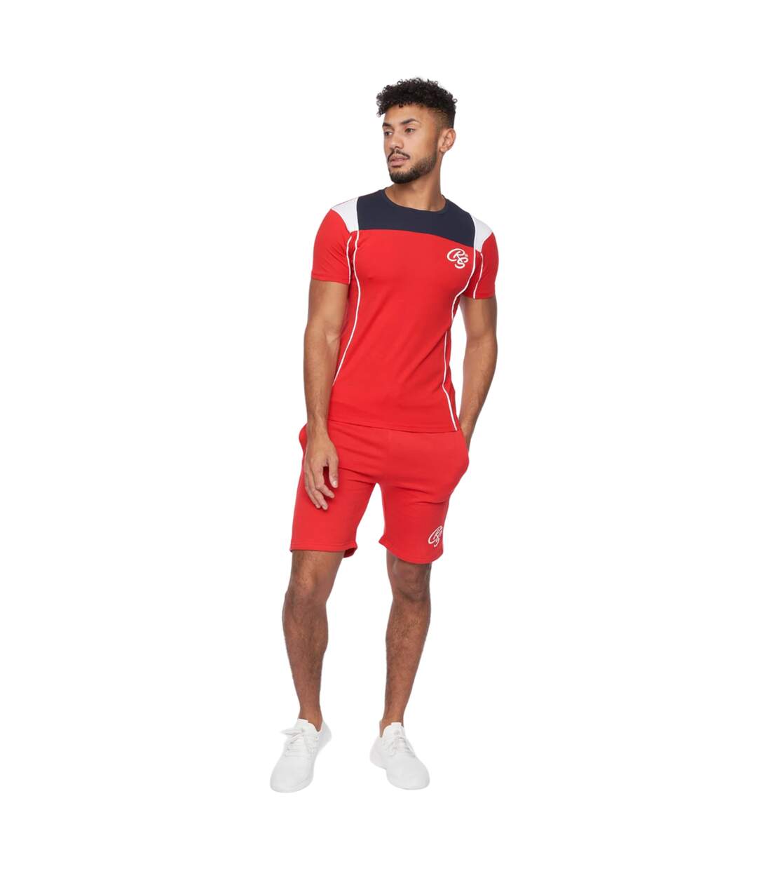 Ensemble t-shirt et short rentrays homme rouge Crosshatch