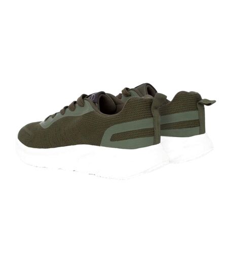 Mens lennart trainers vert sombre / blanc Crosshatch