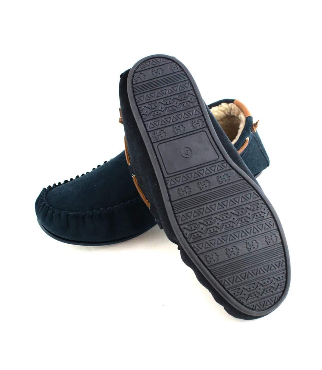 Mens owen berber suede moccasins navy Eastern Counties Leather-2