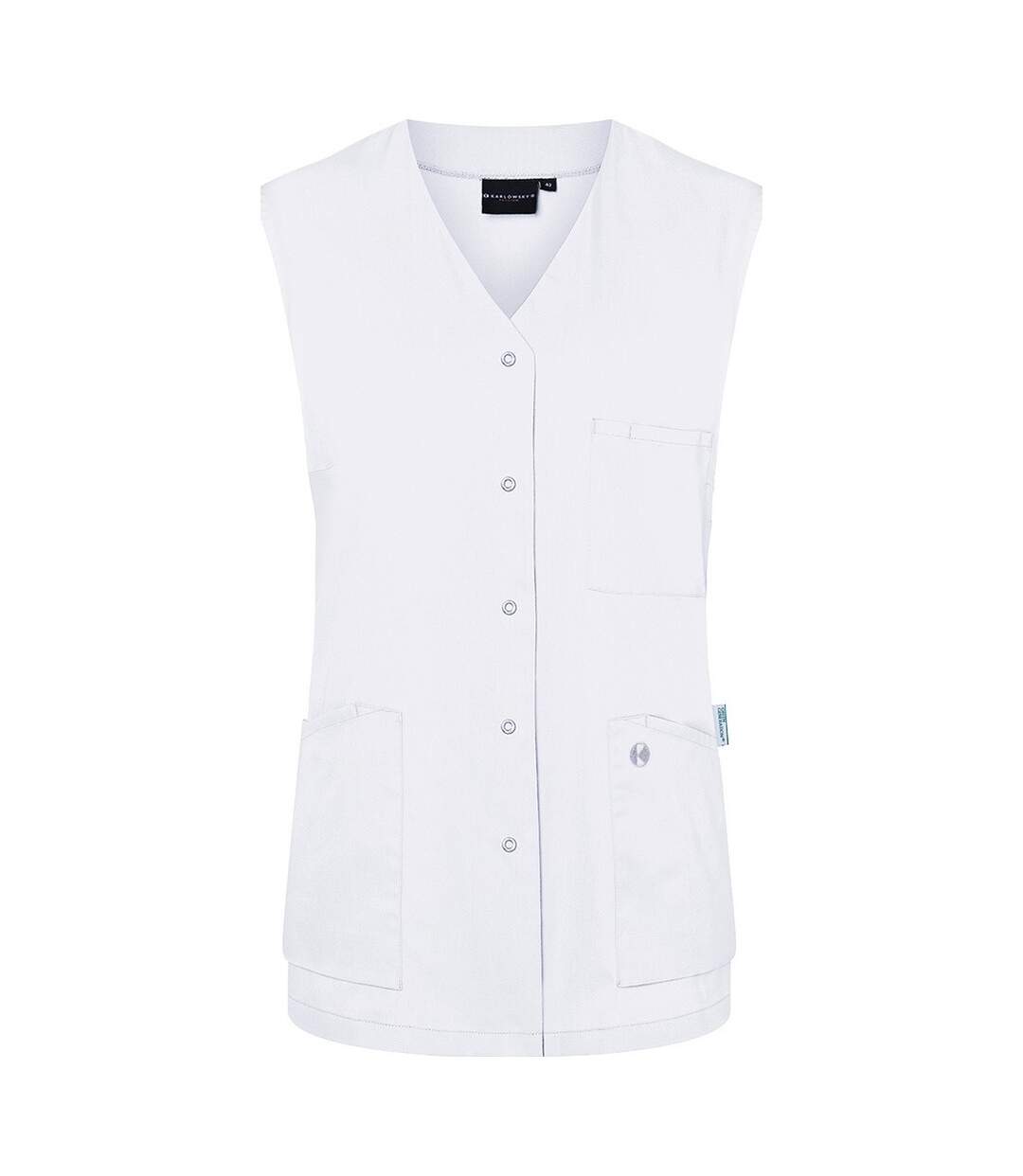 Womens/ladies Essential Sleeveless Work Tunic White Karlowsky-1