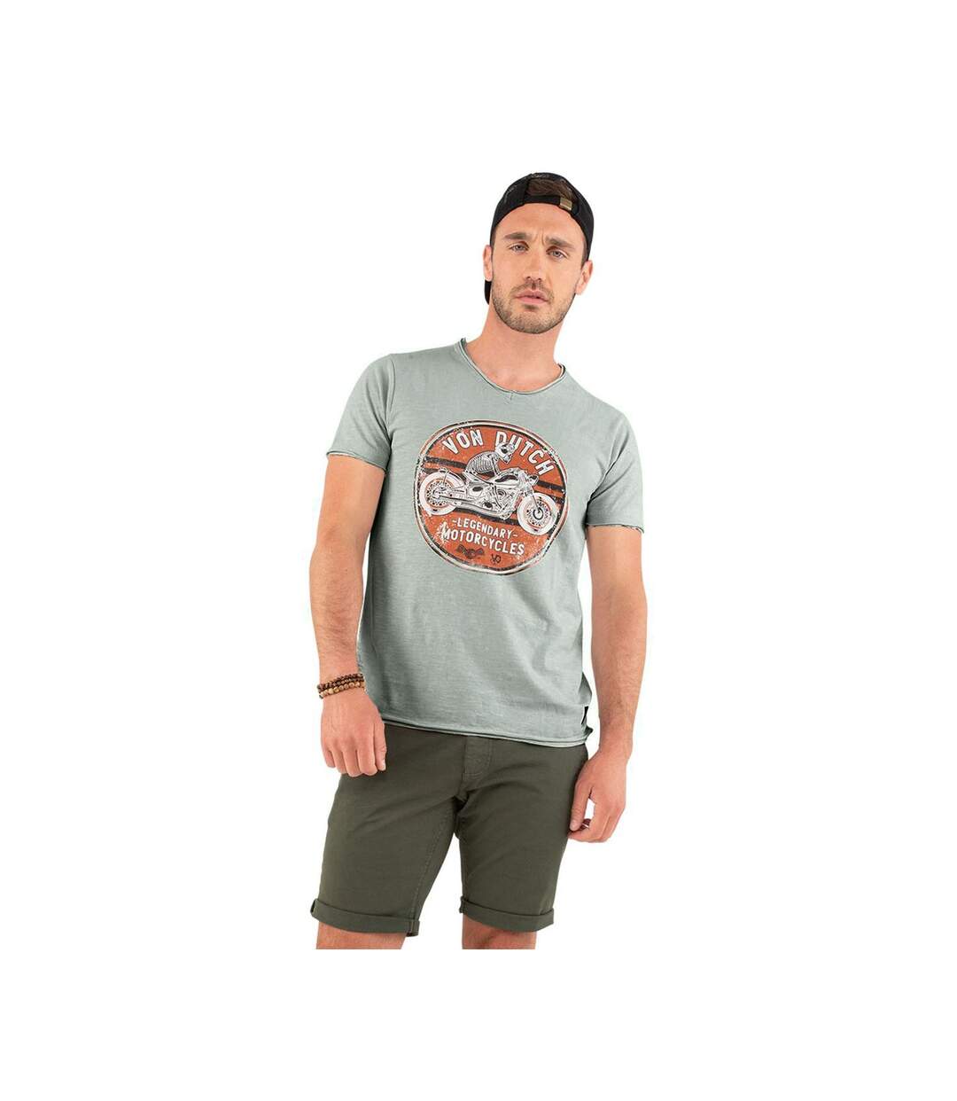 T-shirt Col V regular fit homme en coton Dary Vondutch-1