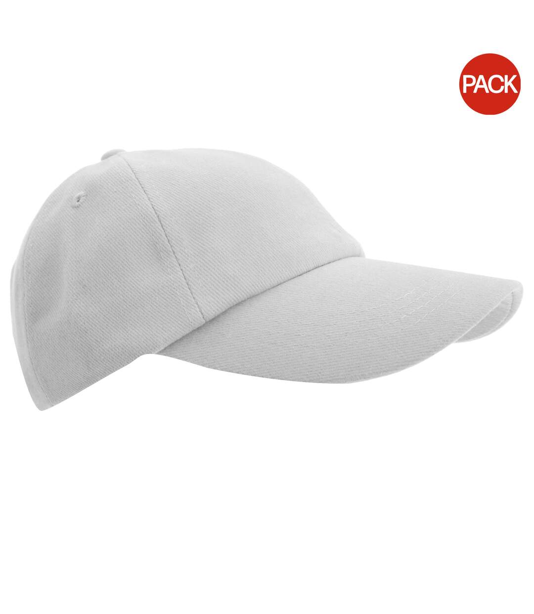 Lot de 2  casquettes unies adulte blanc Result-1