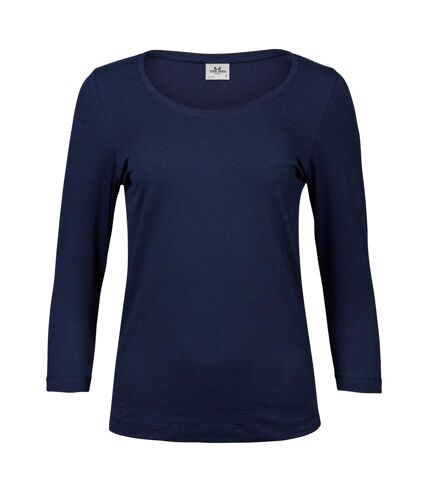 Tee Jays Womens/Ladies Stretch 3/4 Sleeve T-Shirt (Navy)