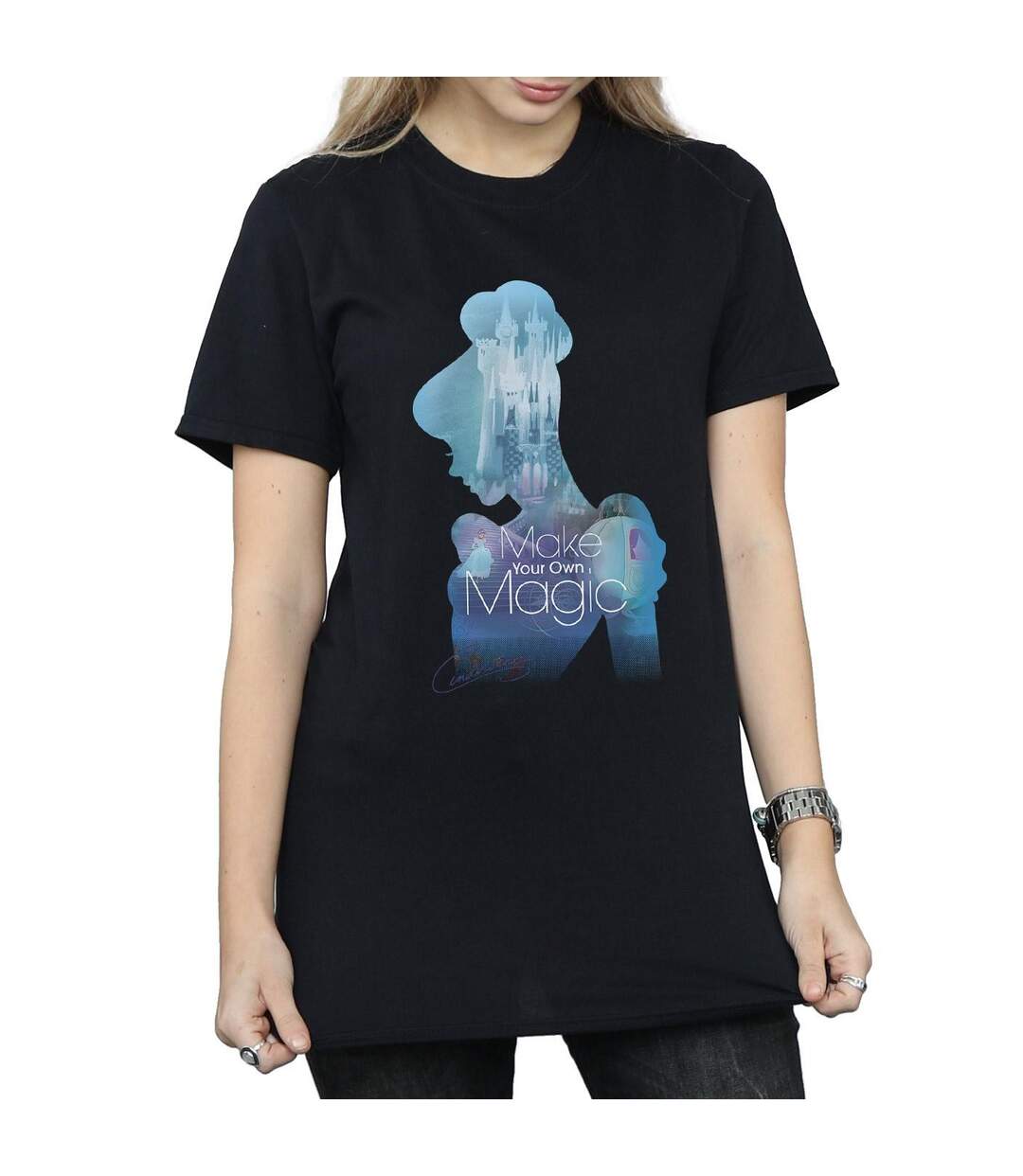 Disney Princess - T-shirt CINDERELLA FILLED SILHOUETTE - Femme (Noir) - UTBI42580-3