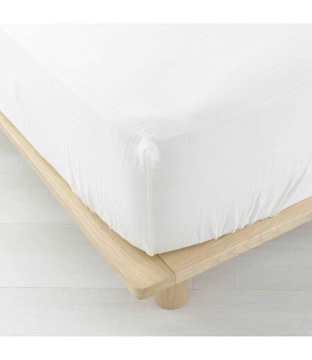 Drap Housse en Gaze de Coton Angelia 140x190cm Blanc