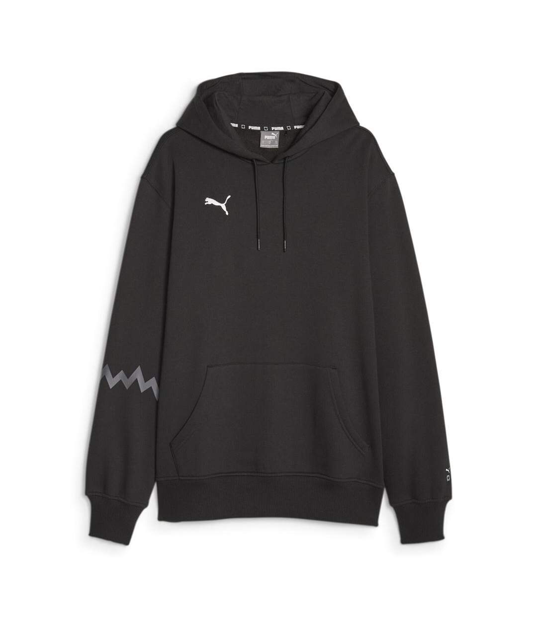Sweat noir homme puma hoops team hoodie-1