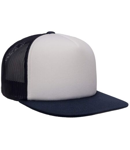 Casquette trucker blanc / bleu marine Yupoong