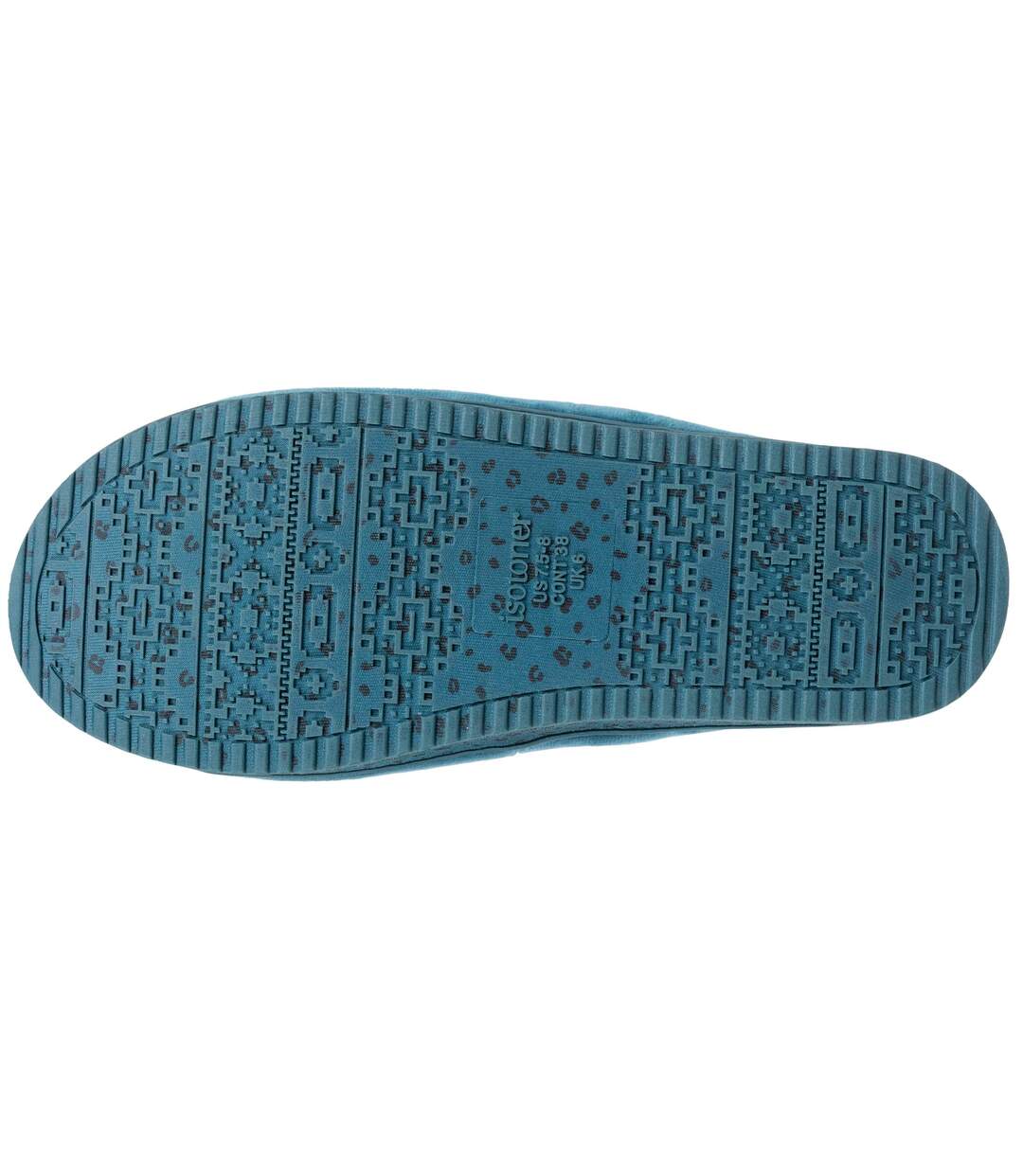 Isotoner Chaussons Mules ouvertes femme velours, plateforme 3,5 cm-5