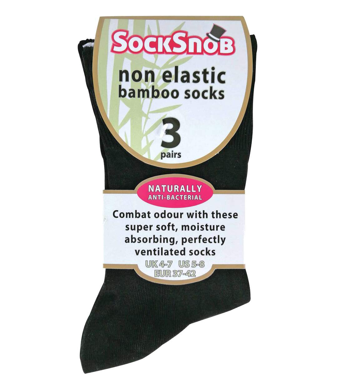 3 Pk Ladies Anti Odour Non Elastic Bamboo Socks-2