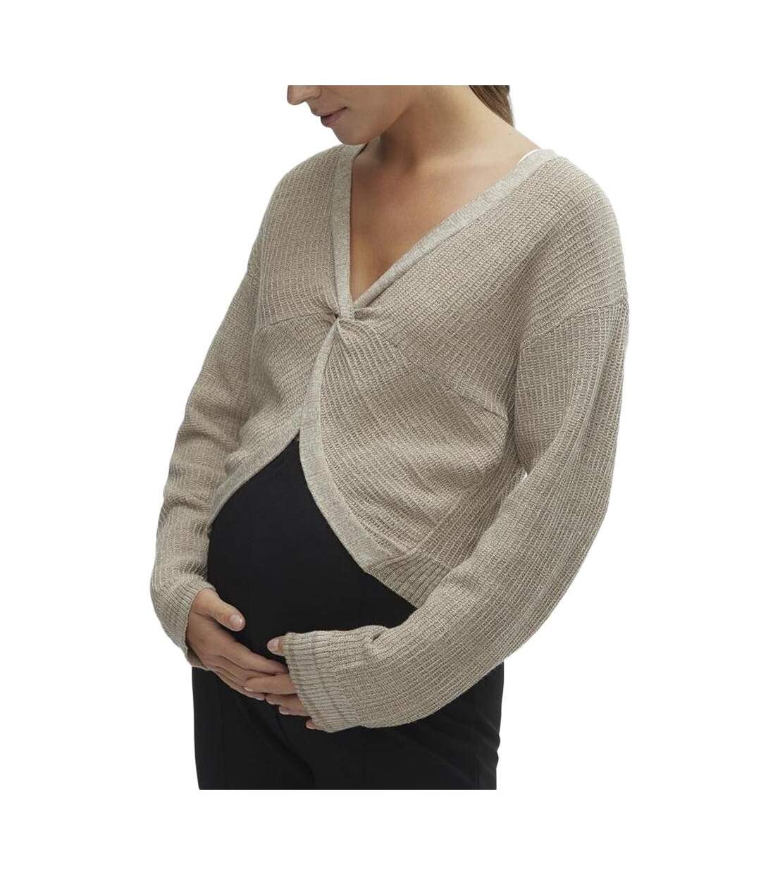 Pull de Grossesse Beige Femme Mamalicious Lems - L-1