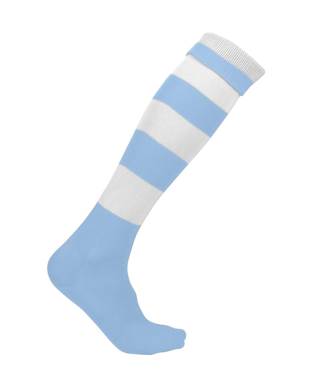 chaussettes sport rayées - PA021 - bleu ciel et blanc