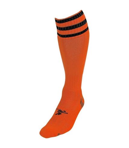 Chaussettes de football pro adulte orange / noir Precision