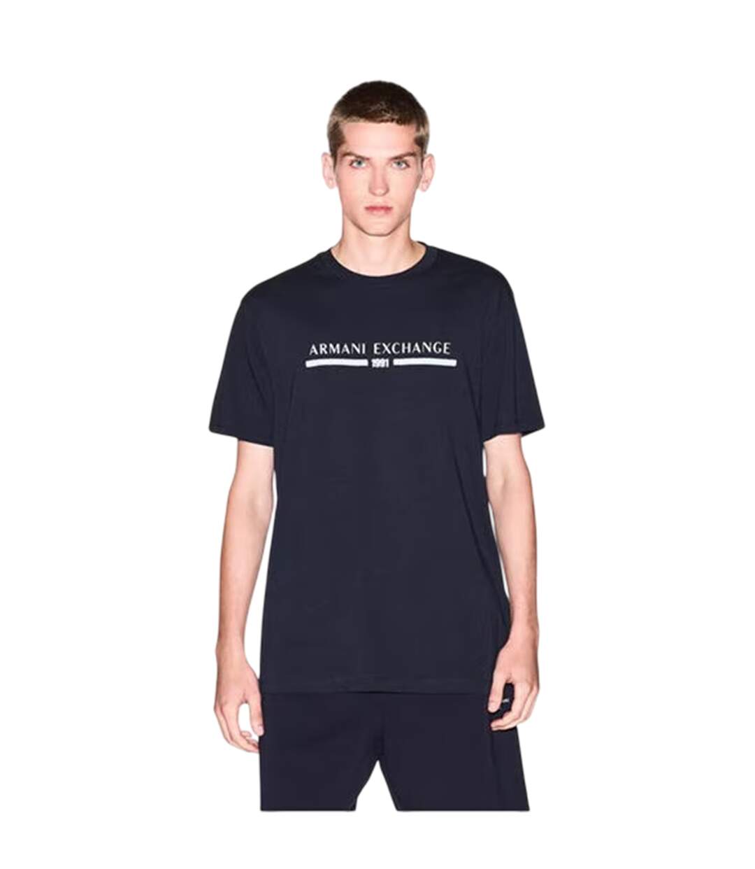 T-shirt Motif/style Linéaire Homme Bleu Marine Armani Exchange-4