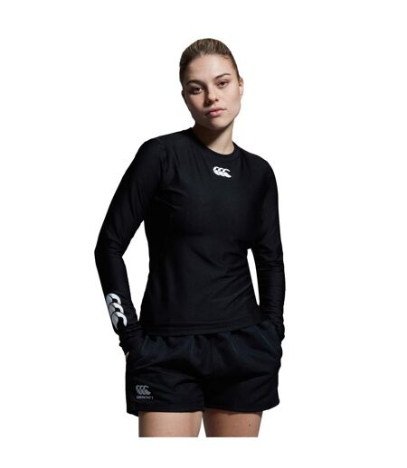 Womens/ladies Thermoreg Long-sleeved Base Layer Top Black Canterbury