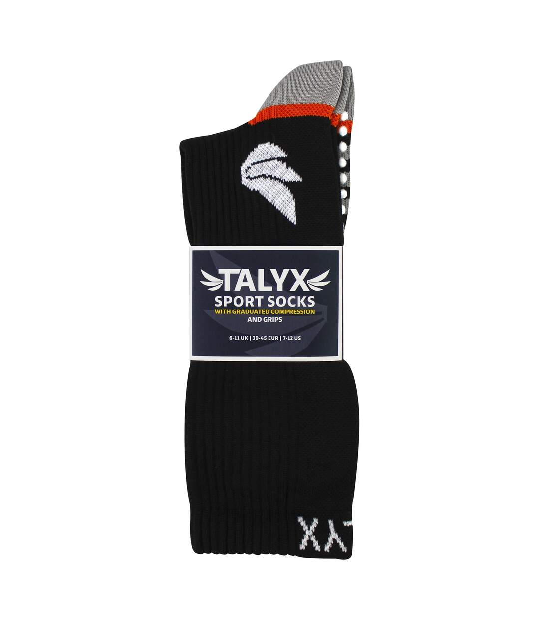 Mens Compression Sports Socks with Grips | Reinforced Heel & Toe Non Slip Socks-2