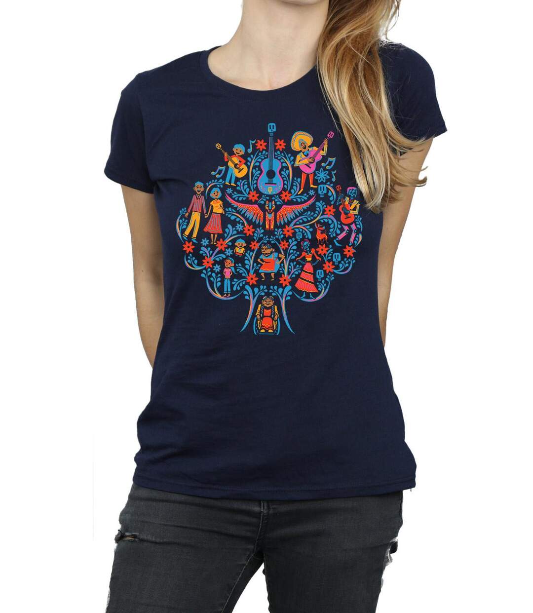 Disney - T-shirt COCO TREE PATTERN - Femme (Bleu marine) - UTBI14325-3