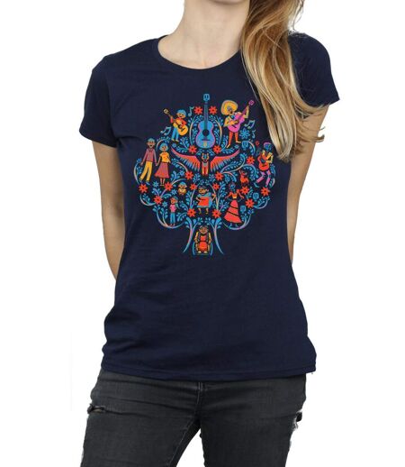 Disney - T-shirt COCO TREE PATTERN - Femme (Bleu marine) - UTBI14325