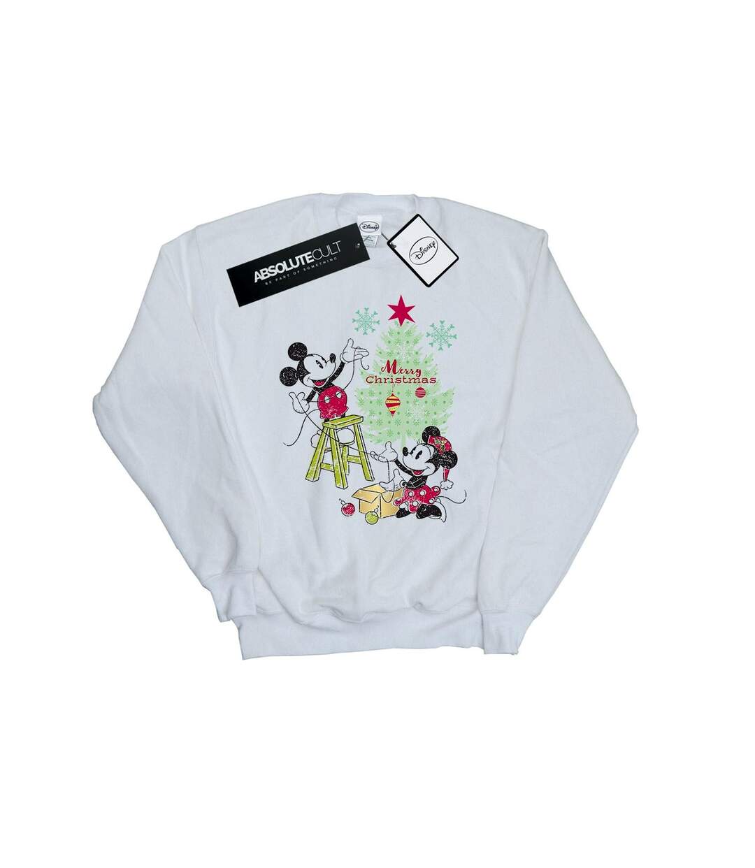 Disney - Sweat MICKEY AND MINNIE CHRISTMAS TREE - Femme (Blanc) - UTBI9101-1