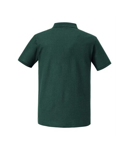 Mens authentic eco polo shirt bottle green Russell