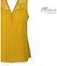 Top sans manches jaune MAYFLOWER CHF3053A en crêpe fluide avec détails dentelle-4