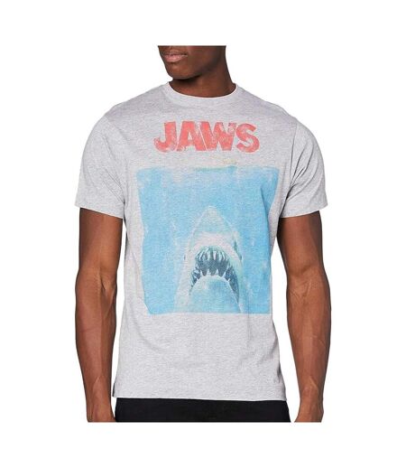 T-Shirt gris homme jaws movie poster