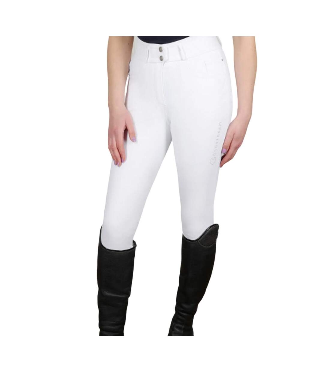Womens/ladies Ledmore Diamante Breeches White Coldstream-1
