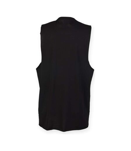 Skinnifit Mens High Neck Slash Armhole Vest (Black) - UTRW4739
