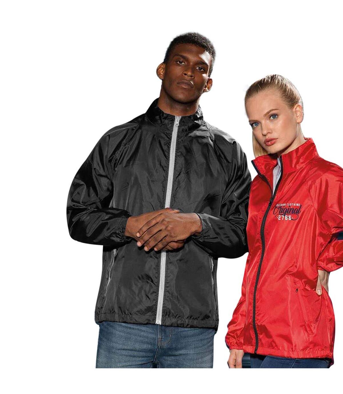 2786 - Veste de pluie légère - Homme (Noir/Blanc) - UTRW2501