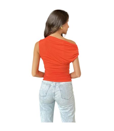 Haut 1 Épaule Femme Orange Foncé Ax