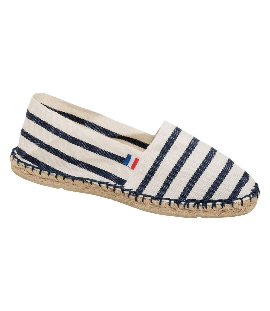 Espadrilles - Unisexe - Fabrication française - K840 - bleu marine et naturel rayé-1