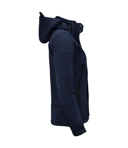Womens/ladies Skeleton Soft Shell Jacket Dark Navy Printer