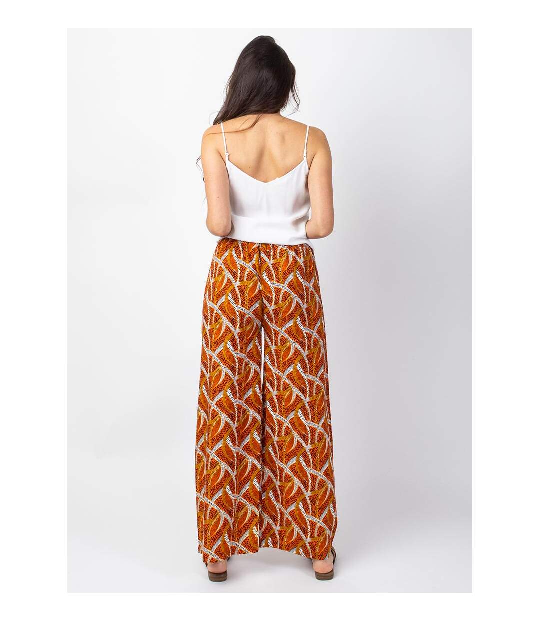 Pantalon femme ethnique MILLY orange Coton Du Monde-4