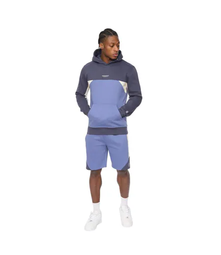 Mens Castlebay Hoodie Blue Crosshatch