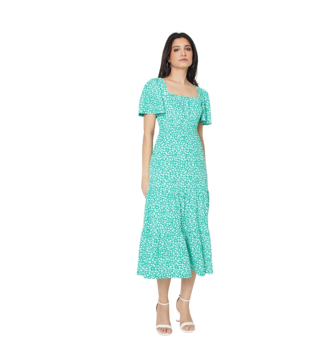 Robe mi-longue femme vert Dorothy Perkins-1