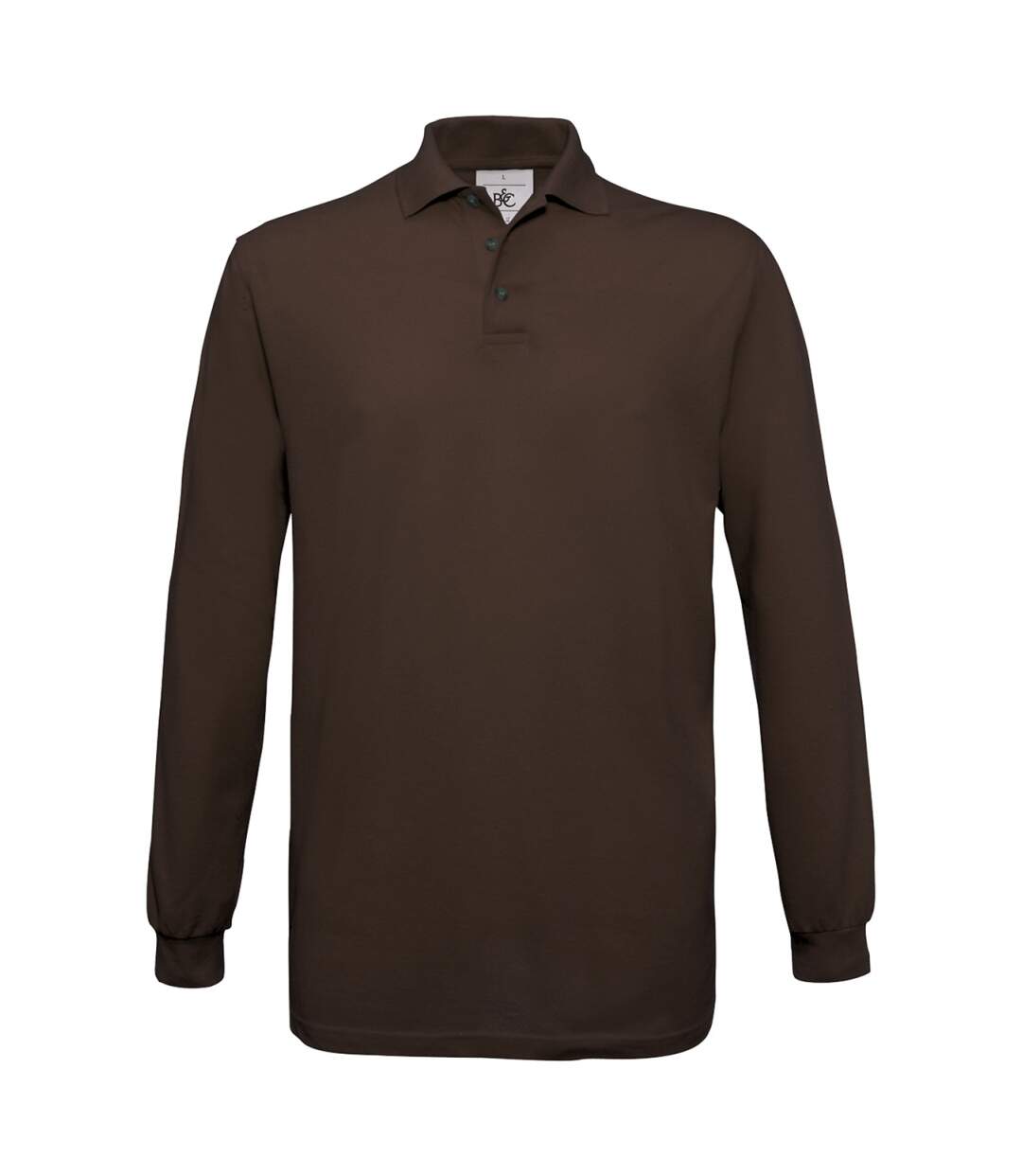 Polo homme manches longues - PU414 - marron-1