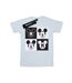 Disney Femme/Les femmes Mickey Mouse Smiling Squares Cotton Boyfriend T-Shirt (Blanc) - UTBI35998-1