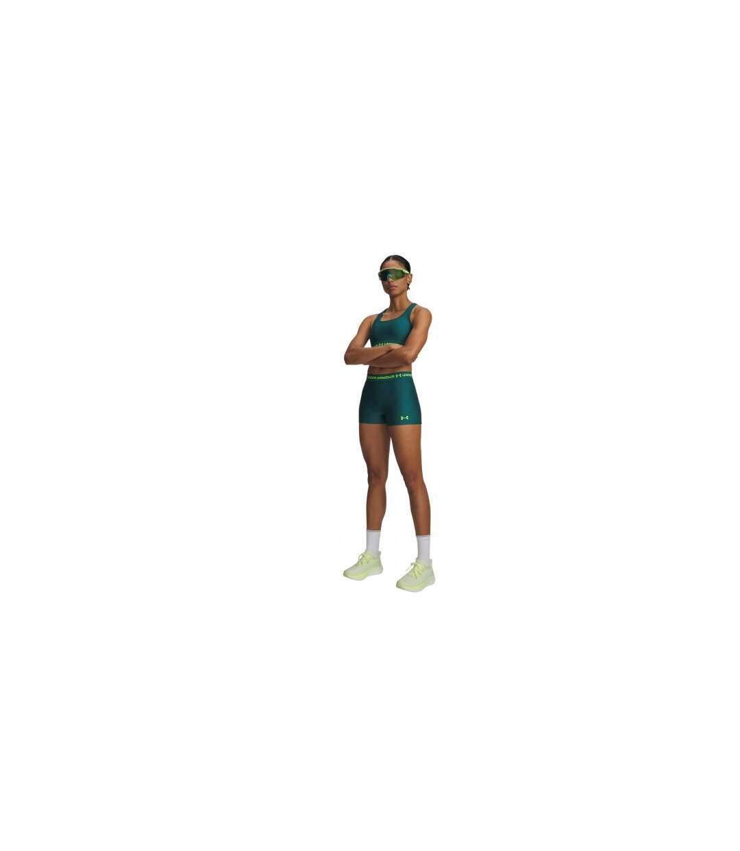 Womens/ladies Heatgear Shorts Green Heather Green Under Armour-1