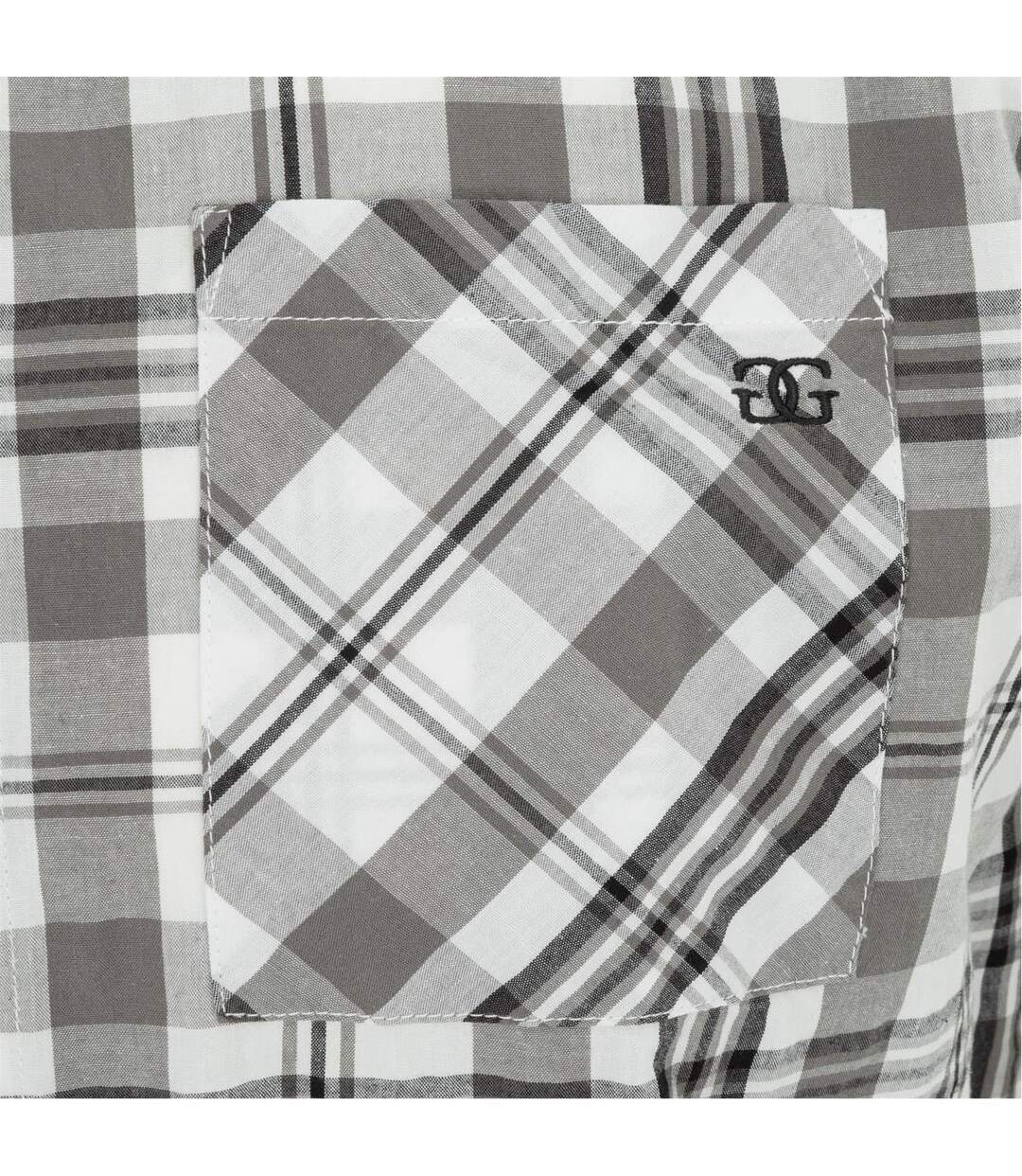 Chemise Manches Courtes Motif/style À Carreaux Homme Blanc Giorgio-4
