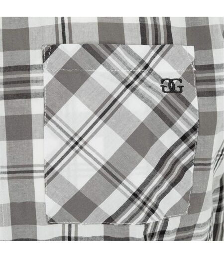 Chemise Manches Courtes Motif/style À Carreaux Homme Blanc Giorgio