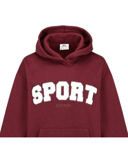 Womens/ladies Sport Hoodie Burgundy Slazenger