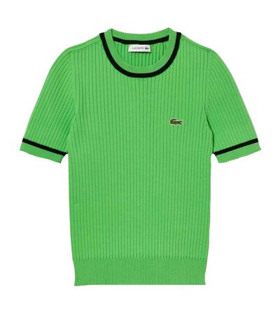 Sweat Manches Courtes Femme Vert Lacoste
