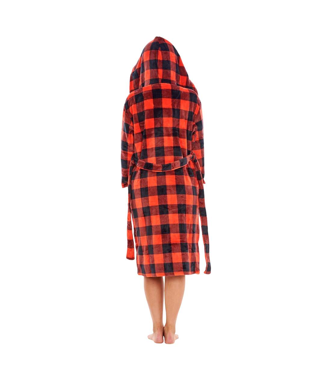 Robe De Chambre Motif/style À Carreaux Femme Rouge Noir Keanu-3