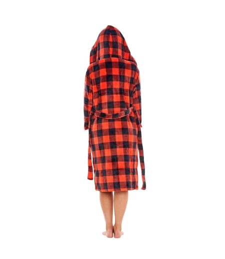 Robe De Chambre Motif/style À Carreaux Femme Rouge Noir Keanu